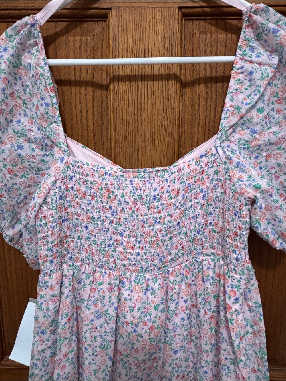 Kingston Grey Pink Floral Midi Dress with Puff Sleeves. Sz L. NWT - Picture 9 of 12